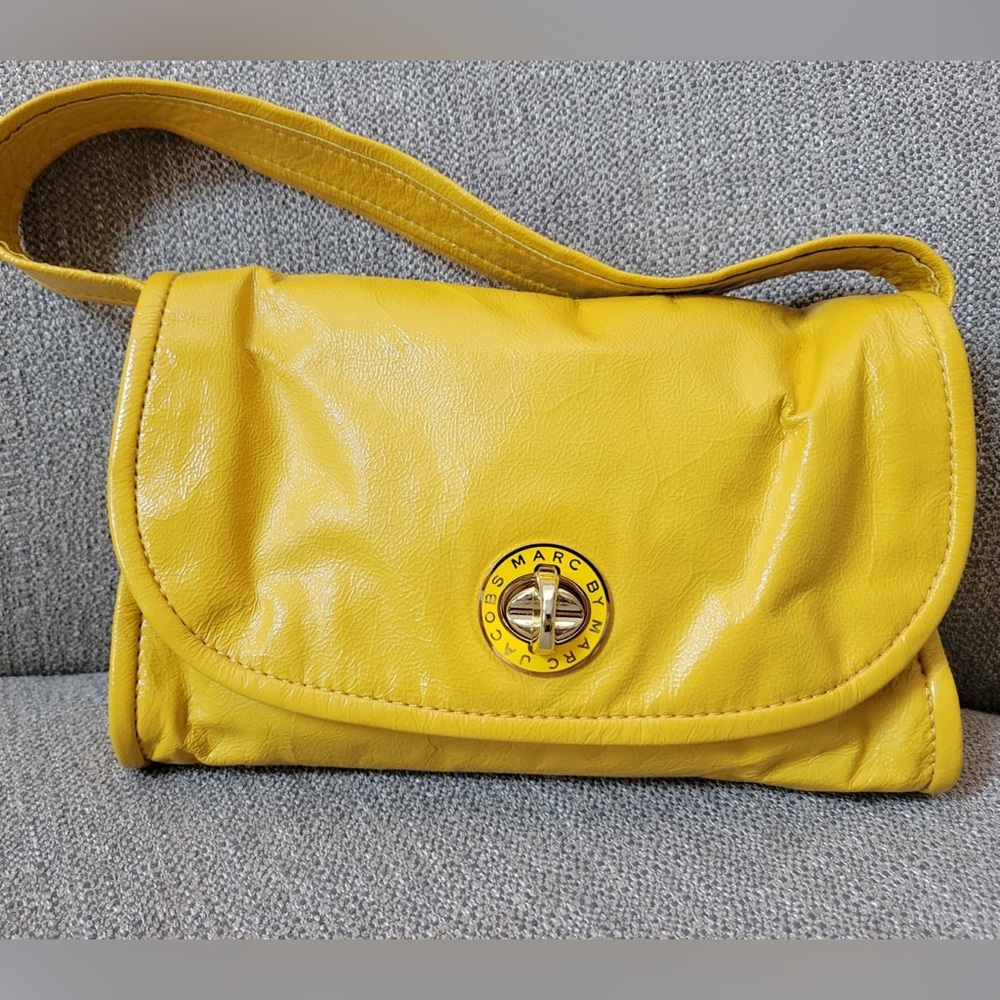 Marc by Marc Jacobs Yellow Patent Leather Shoulder Bag